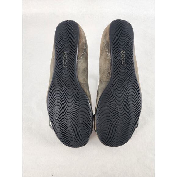 Ecco Womens Suede Flats Size US 8/8.5 Dark Green Cottagecore - Picture 7 of 9